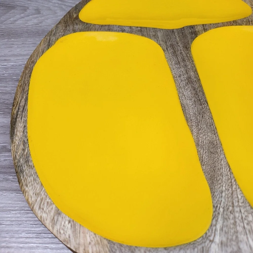 Pineapple Fruit Tray Wooden With Thee‎ Compartments